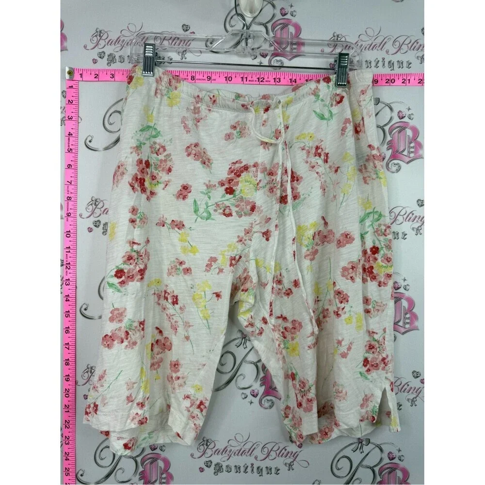 Ralph Lauren 2 piece set pj Floral Short Sleeve Pajama Set White, Pink, Yellow